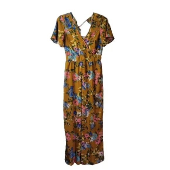 Band of Gypsies Boho Floral Print Jumpsuit - Picture 7 of 10